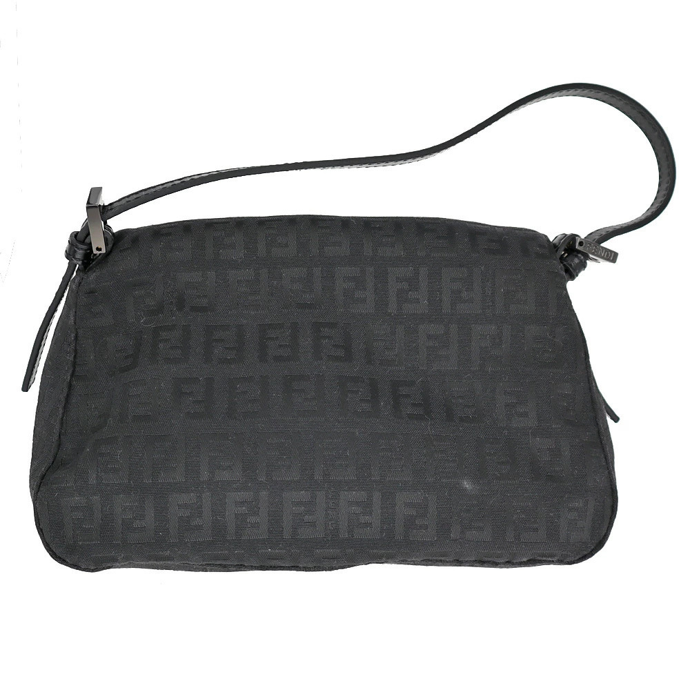 Fendi Mamma Bag Logo Shoulder Black Zucchino Bucket
